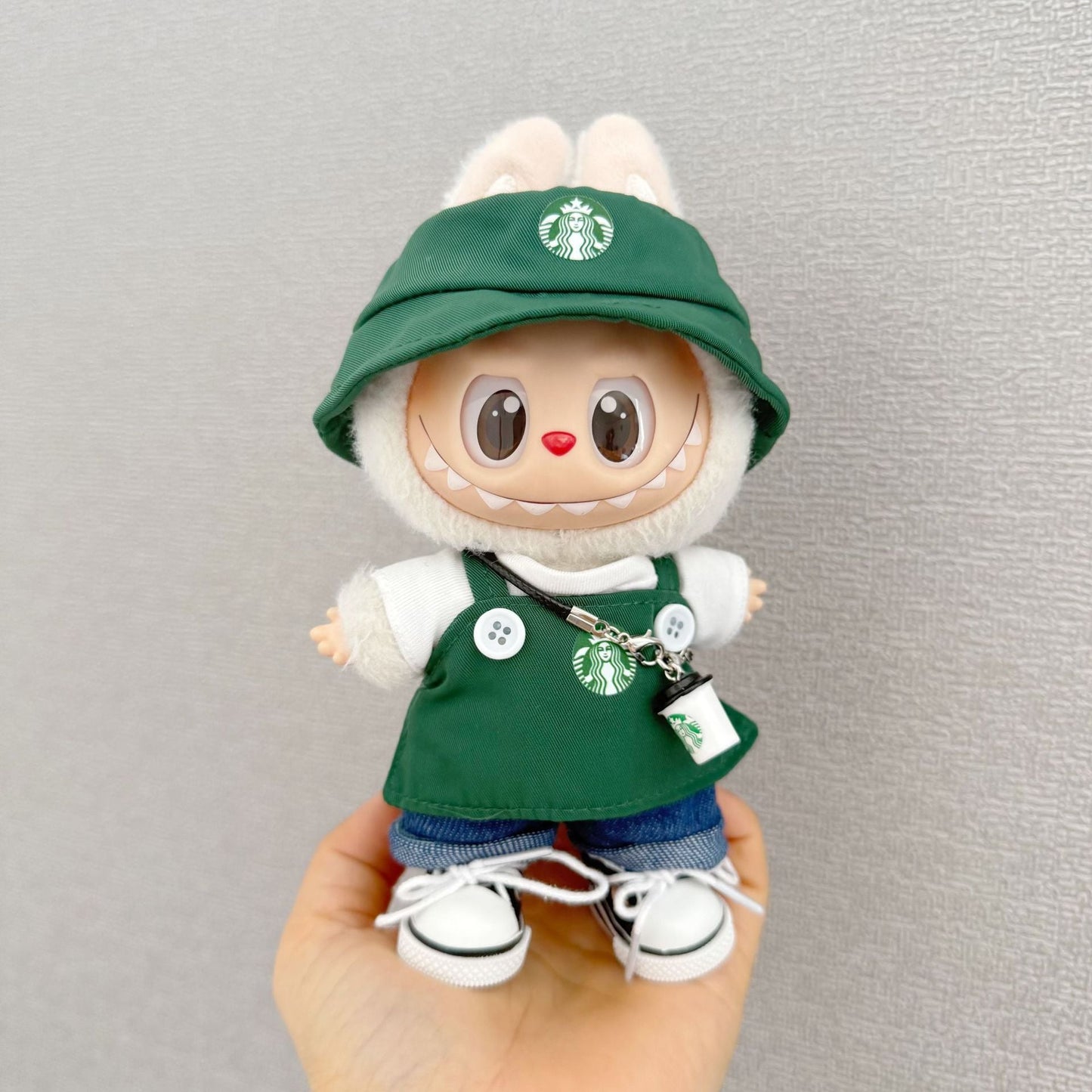 Clothes Only】Unleash Style with the 17CM LABUBU Starbucks Pink Set - Your Perfect Trendy Outfit for Every Occasion