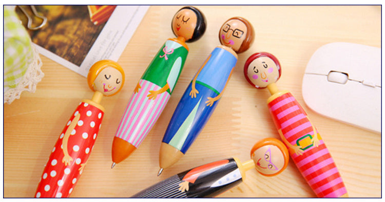 5PC)Adorable Cartoon Smile Doll Ballpoint Pen – Perfect Gift for Kids & Students, Elevate Your Writing with Fun & Joy