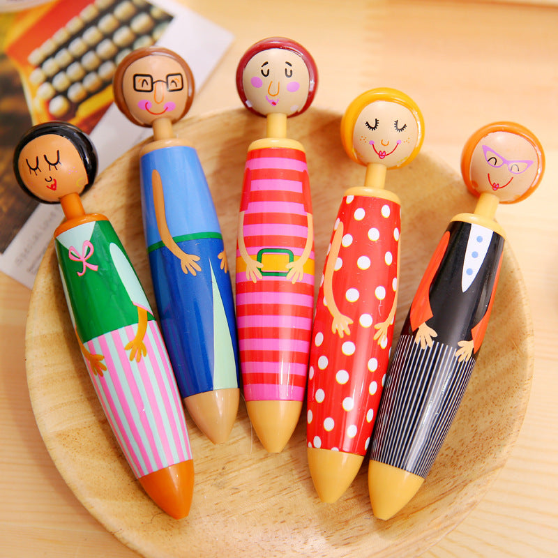 5PC)Adorable Cartoon Smile Doll Ballpoint Pen – Perfect Gift for Kids & Students, Elevate Your Writing with Fun & Joy