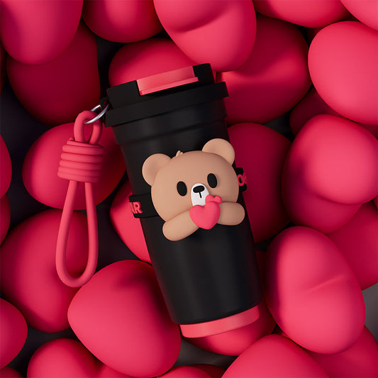 On-the-Go Hydration Made Easy: Fanfan Bear Thermos – Large-Capacity Travel Coffee Mug for Busy Lives