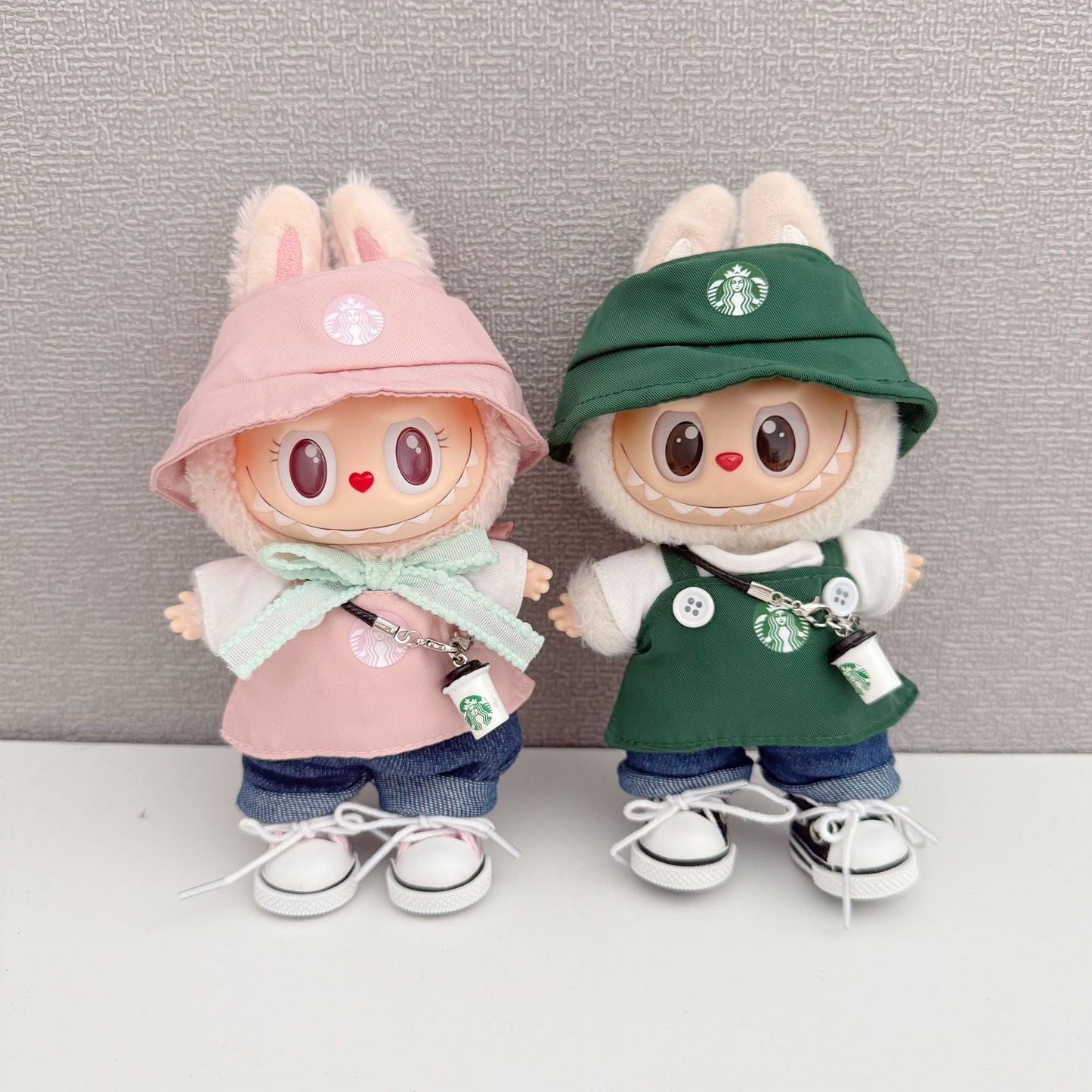 Clothes Only】Unleash Style with the 17CM LABUBU Starbucks Pink Set - Your Perfect Trendy Outfit for Every Occasion